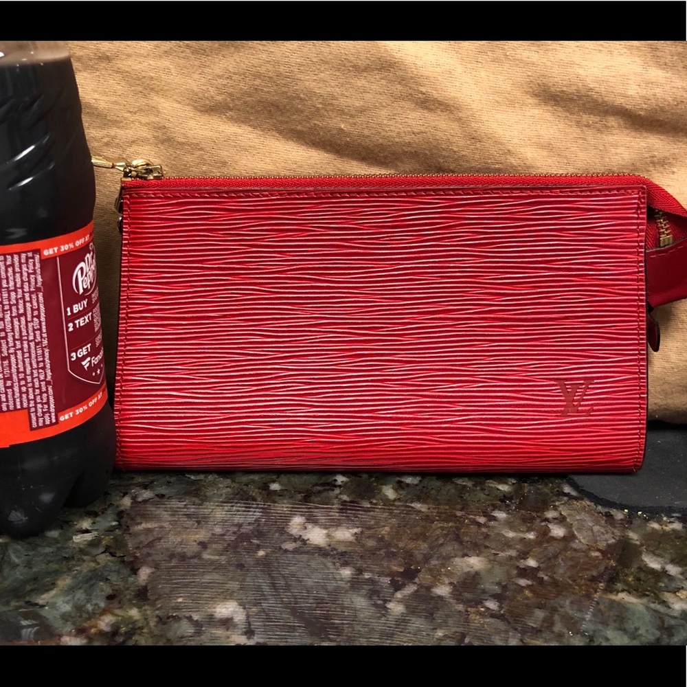 Authentic Louis Vuitton Red Epi Pochette
